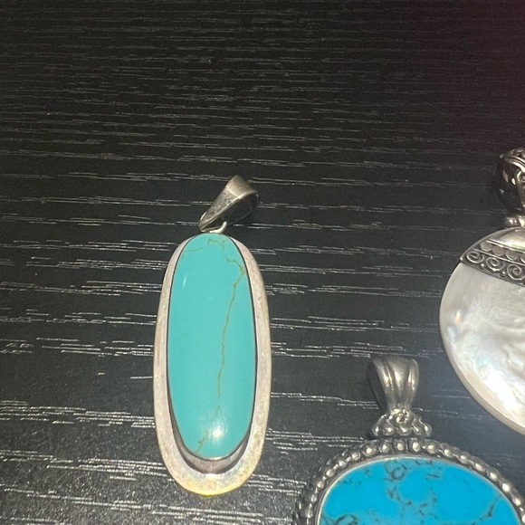 3 Sterling Silver Stone Pendants - Picture 6 of 9